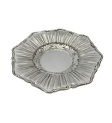 ITALY 925 STERLING SILVER HANDMADE CHASED SWIRL STRIATED MATTE SHINY CUP & TRAY