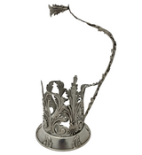 FINE ITALIAN 925 STERLING SILVER HANDMADE OPEN CHASED LEAF ORNATE BOTTLE HOLDER