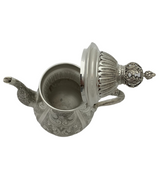 FINE 925 STERLING SILVER HANDMADE CHASED SWIRL CROWN MATTE & SHINY OIL PITCHER