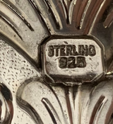 FINE 925 STERLING SILVER HANDMADE SWIRL LEAF APPLIQUE ORNATE 10 LIGHT CANDELABRA