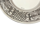 FINE 925 STERLING SILVER HANDMADE FLORAL CHASED ORNATE MATTE & SHINY CUP & TRAY