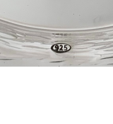 FINE 925 STERLING SILVER HANDMADE MODERN STRIATED SLEEK ORNATE 3 LEG SEDER PLATE