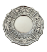 FINE 925 STERLING SILVER HANDMADE CHASED SWIRL MATTE & SHINY SLEEK CUP & TRAY