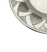 ITALIAN 925 STERLING SILVER HANDMADE MODERN MATTE & SHINY SLEEK SWIRL CUP & TRAY