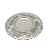 ITALIAN 925 STERLING SILVER HANDMADE CHASED SWIRL MATTE SHINY HONEY DISH & TRAY
