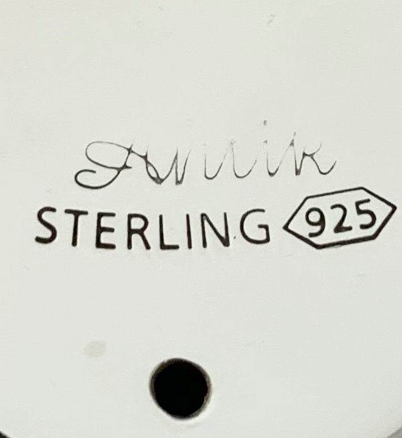 FINE 925 STERLING SILVER HANDMADE CHASED SWIRL LEAF APPLIQUE MATTE WINE BOTTLE