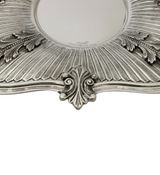 925 STERLING SILVER HANDMADE ELEGANT STRIATED LEAF APPLIQUE CUP & TRAY & COVER