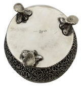 ITALIAN 925 STERLING SILVER & GOLD PLATED HANDMADE OPEN LACE ORNATE HONEY DISH