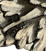 ANTIQUE OLD PORTUGUESE 833 SILVER HANDMADE PIERCED LEAF FOLIATE CANDLESTICKS