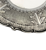 FINE 925 STERLING SILVER HANDMADE LEAF APPLIQUE ORNATE MATTE SHINY CUP & TRAY