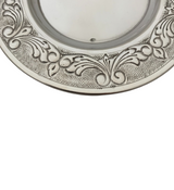 FINE 925 STERLING SILVER HANDMADE CHASED SWIRL MATTE & SHINY FINISH CUP & TRAY