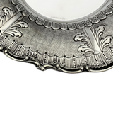 FINE 925 STERLING SILVER HANDMADE CHASED SWIRL ORNATE MATTE & SHINY CUP & TRAY