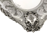 FINE 925 STERLING SILVER HANDMADE FLORAL LEAF APPIQUE CHASED ORNATE CUP & TRAY