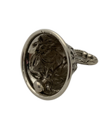 S. KIRK & SON 925 STERLING SILVER HANDMADE FLORAL REPOUSSE SMALL HAND BELL