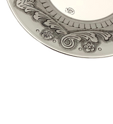 925 STERLING SILVER HANDMADE ELEGANT DAINTY FLOWER ORNATE SHINY SLEEK CUP & TRAY