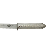 925 STERLING SILVER HANDMADE MODERN HAMMERED SERRATED VICTORINOX KNIFE & COVER