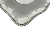 FINE SMALL 925 STERLING SILVER HANDMADE MODERN HAMMERED SHINY SLEEK CUP & TRAY