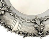 FINE 925 STERLING SILVER HANDMADE LEAF APPLIQUE ORNATE MATTE SHINY CUP & TRAY