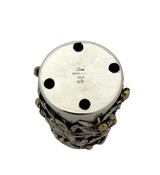 FINE ITALY 925 STERLING SILVER & GILDED HANDMADE 3D OLIVE TREE LEAF CUP & TRAY