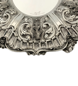 FINE 925 STERLING SILVER HANDMADE LEAF APPLIQUE ORNATE MATTE & SHINY CUP & TRAY