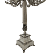 ITALIAN 925 STERLING SILVER HANDMADE LEAF APPLIQUE ORNATE 10 LIGHT CANDELABRA