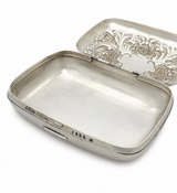 ANTIQUE GORHAM 925 STERLING SILVER HANDMADE MONOGRAM REPOUSSE ORNATE SNUFF BOX