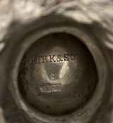 ANTIQUE KIRK & SON 925 STERLING SILVER HANDMADE R INITIAL FLORAL OIL PITCHER