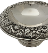 S. KIRK & SON 925 STERLING SILVER HANDMADE LEAF & FLORAL ORNATE ROUND BOWL