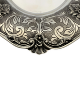 925 STERLING SILVER HANDMADE FLORAL CHASED SWIRL ORNATE MATTE & SHINY CUP & TRAY