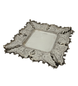 FINE 925 STERLING SILVER HANDMADE LEAF APPLIQUE CHASED ORNATE ELIYAHU CUP & TRAY