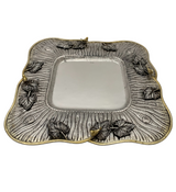 925 STERLING SILVER & GILDED HANDMADE MULTI BIRD LEAF TREE BOTTLE HOLDER & TRAY