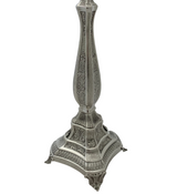 925 STERLING SILVER HANDMADE CHASED LEAF APPLIQUE MATTE & SHINY CANDLESTICKS