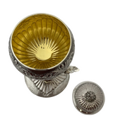 ITALIAN 925 STERLING SILVER HANDMADE FLUTED CHASED SWIRL ORNATE BESUMIM HOLDER