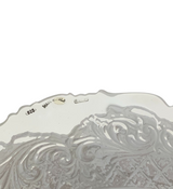 ITALY 925 STERLING SILVER HANDMADE CHASED SWIRL ORNATE MATTE & SHINY CUP & TRAY