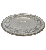 ANTIQUE 925 STERLING SILVER HANDMADE INTRICATE FLORAL LEAF CAKE STAND DISH TRAY