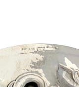 ITALY 925 STERLING SILVER HANDMADE LEAF APPLIQUE ORNATE MATTE & SHINY CUP & TRAY
