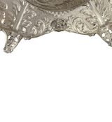 FINE 925 STERLING SILVER HANDMADE LEAF APPLIQUE CHASED SWIRL ORNATE CANDLESTICKS