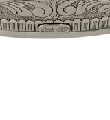 925 STERLING SILVER & GILDED HANDMADE CHASED LEAF APPLIQUE CROWN MATZAH HOLDER