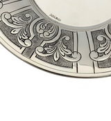 FINE 925 STERLING SILVER HANDMADE CHASED SWIRL ORNATE MATTE & SHINY CUP & TRAY