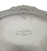 ANTIQUE REDLICH & CO 925 STERLING SILVER HANDMADE REPOUSSE FLORAL SERVING TRAY