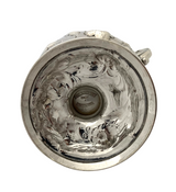 ANTIQUE BAILEY & CO. SILVER HANDMADE FLORAL LEAF SWIRL SHINY SLEEK PITCHER