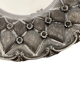 FINE 925 STERLING SILVER HANDMADE MULTI FLORAL ORNATE MATTE & SHINY CUP & TRAY