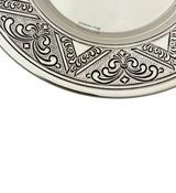 FINE 925 STERLING SILVER HANDMADE CHASED SWIRL MATTE & SHINY ORNATE CUP & TRAY