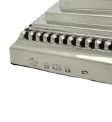 ANTIQUE THOMAS WOOLLEY BIRMINGHAM 925 STERLING SILVER & AGATE COLUMN CANDLESTICK