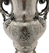 EXTRA LARGE ITALIAN 800 SILVER HANDMADE FLORAL ORNATE APPLIQUE FLOWER VASE