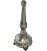 FINE 925 STERLING SILVER HANDMADE CHASED LEAF APPLIQUE ORNATE SWIRL CANDLESTICKS