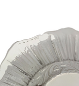 ITALY 925 STERLING SILVER HANDMADE CHASED SWIRL STRIATED MATTE SHINY CUP & TRAY