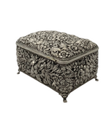 ITALY KIRK STYLE 925 STERLING SILVER HANDMADE REPOUSSE FLORAL JEWELRY ESROG BOX