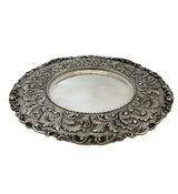 FINE ITALY 925 STERLING SILVER HANDMADE LEAF APPLIQUE 11 LIGHT CANDELABRA & TRAY