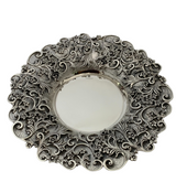 925 STERLING SILVER HANDMADE FLORAL LEAF ORNATE MATTE & SHINY VIZNIZ CUP & TRAY